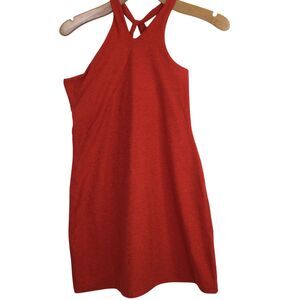 Beyond Yoga Womens Halter-Neck Mini Dress Sleeveless Stretch Red Size Small